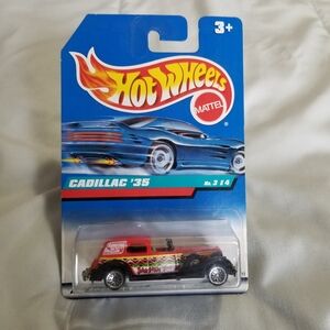 1997 Hot Wheel Red And Black 1935 Cadillac Toy Diecast Car New In Package